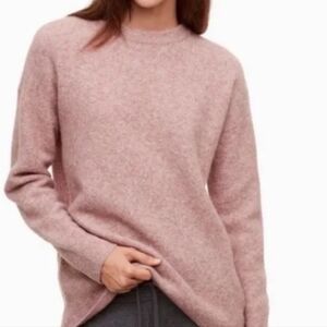BABATON ALPACA WOOL BLEND KNIT SWEATER RELAXED PINK S